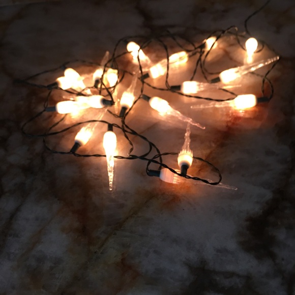 Warm White Icicle String Lights - Picture 2 of 8